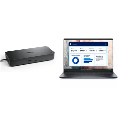 BUNDLE DELL PRO14 PREMIUM, 14" FHD+ IR, U7-266V & WD25 PRO DOCK FOR $100